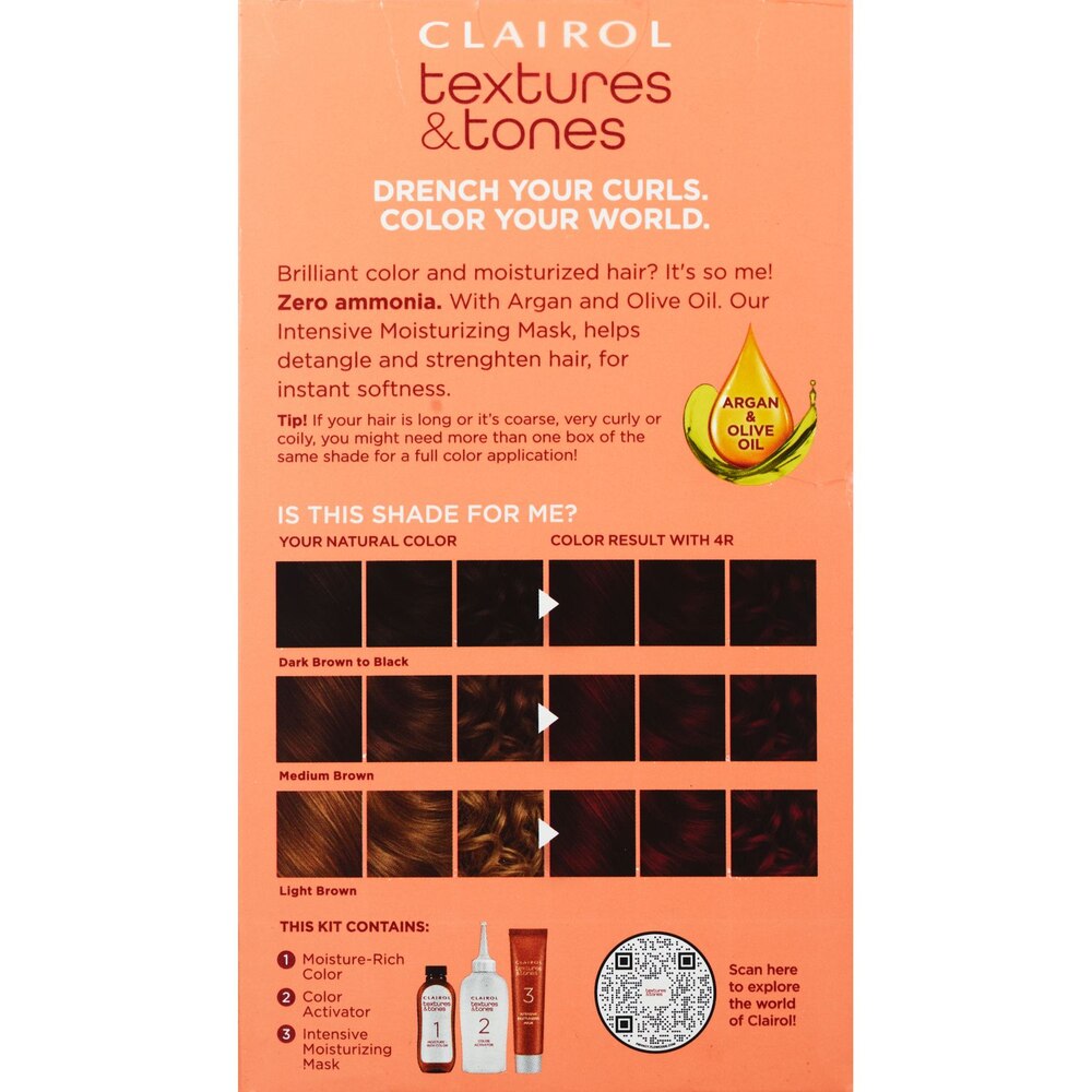 Clairol Textures & Tones Hair Color - 4R Crimson Red