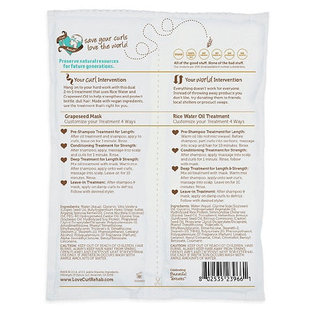Curl Rehab Length Retention Rice Water & Grapeseed Oil 2-in-1 Strengthening Treatment Packette