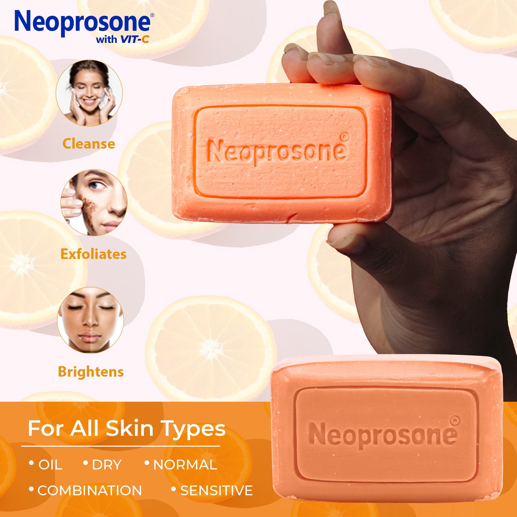 Neoprosone Cleansing Bar Soap with Vitamin "C" 80g
