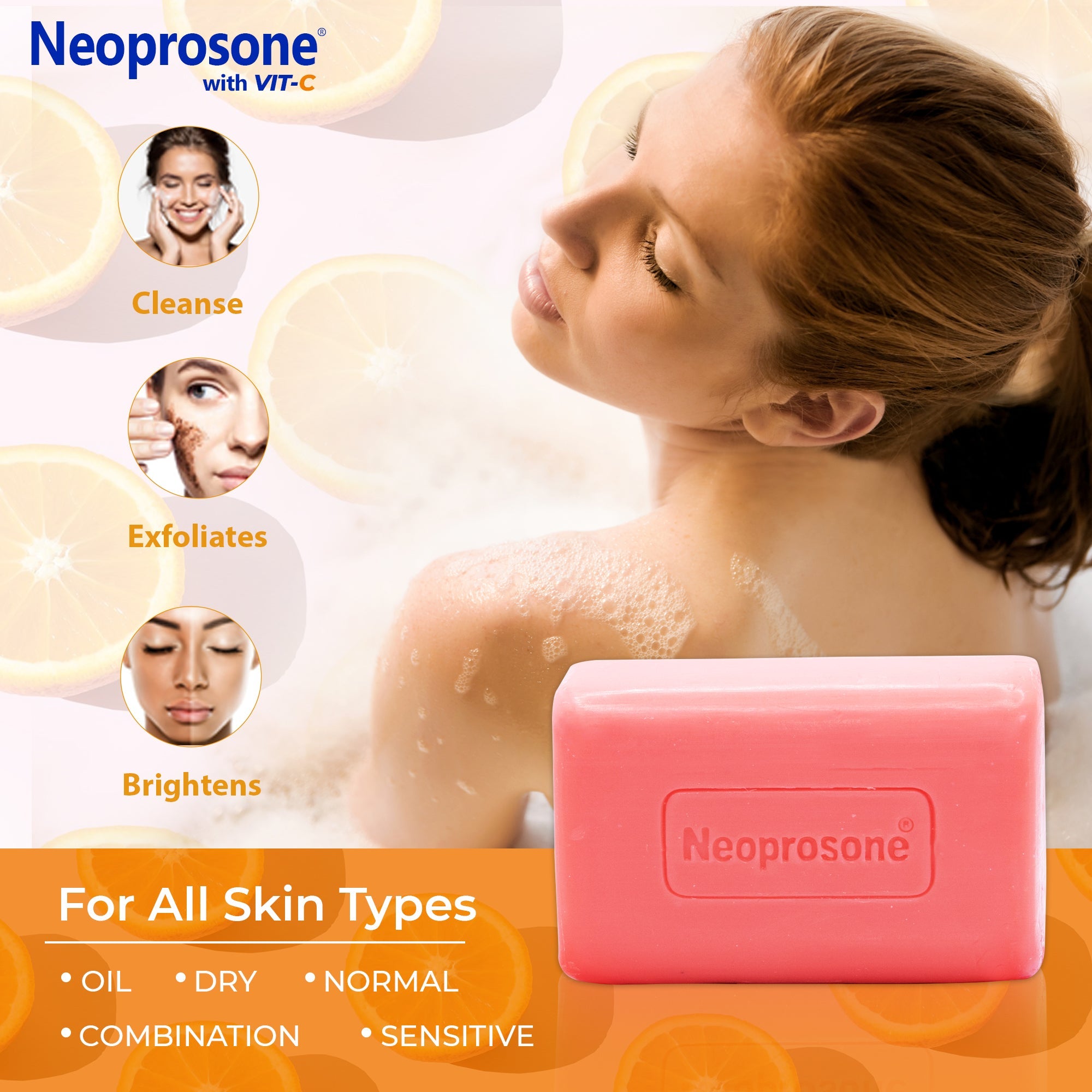 Neoprosone Cleansing Bar Soap with Vitamin "C" 200g..