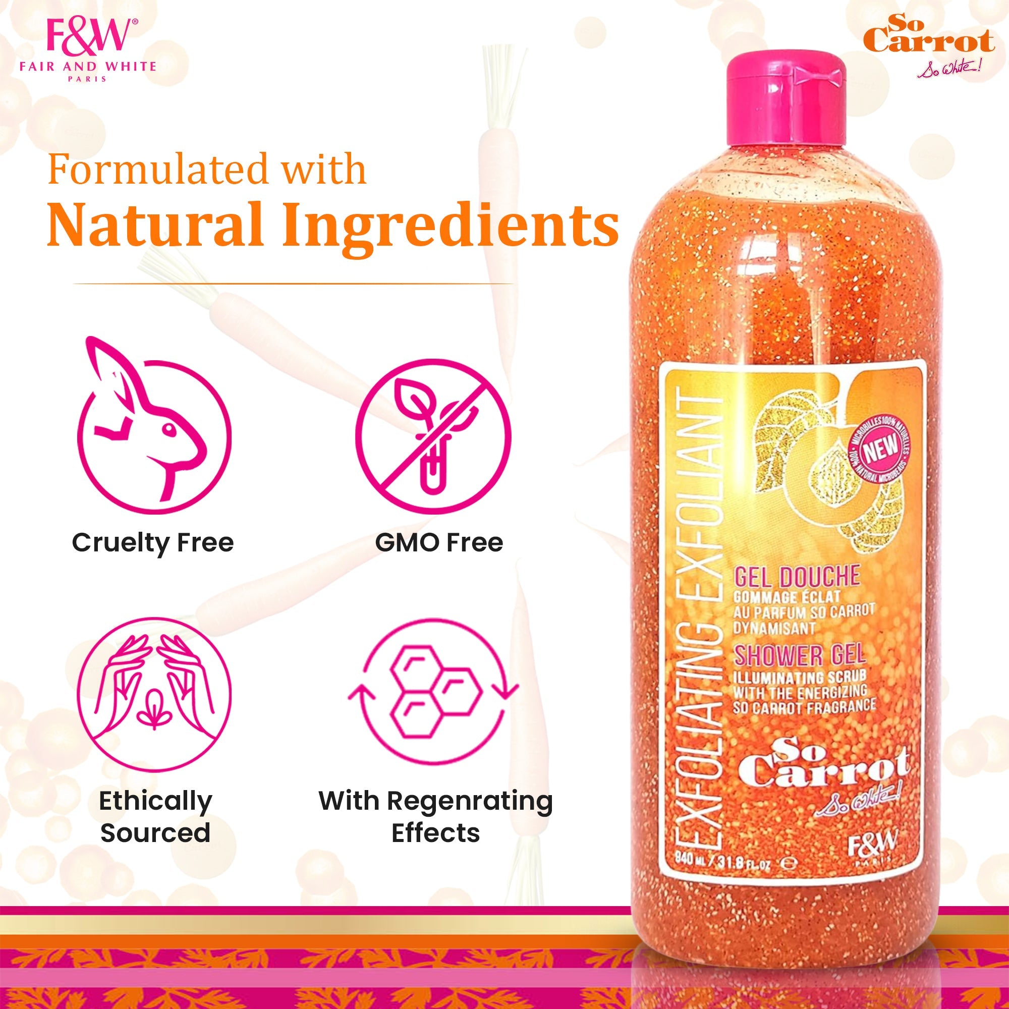 Fair and White So Carrot  Exfoliating Shower Gel 940 ml