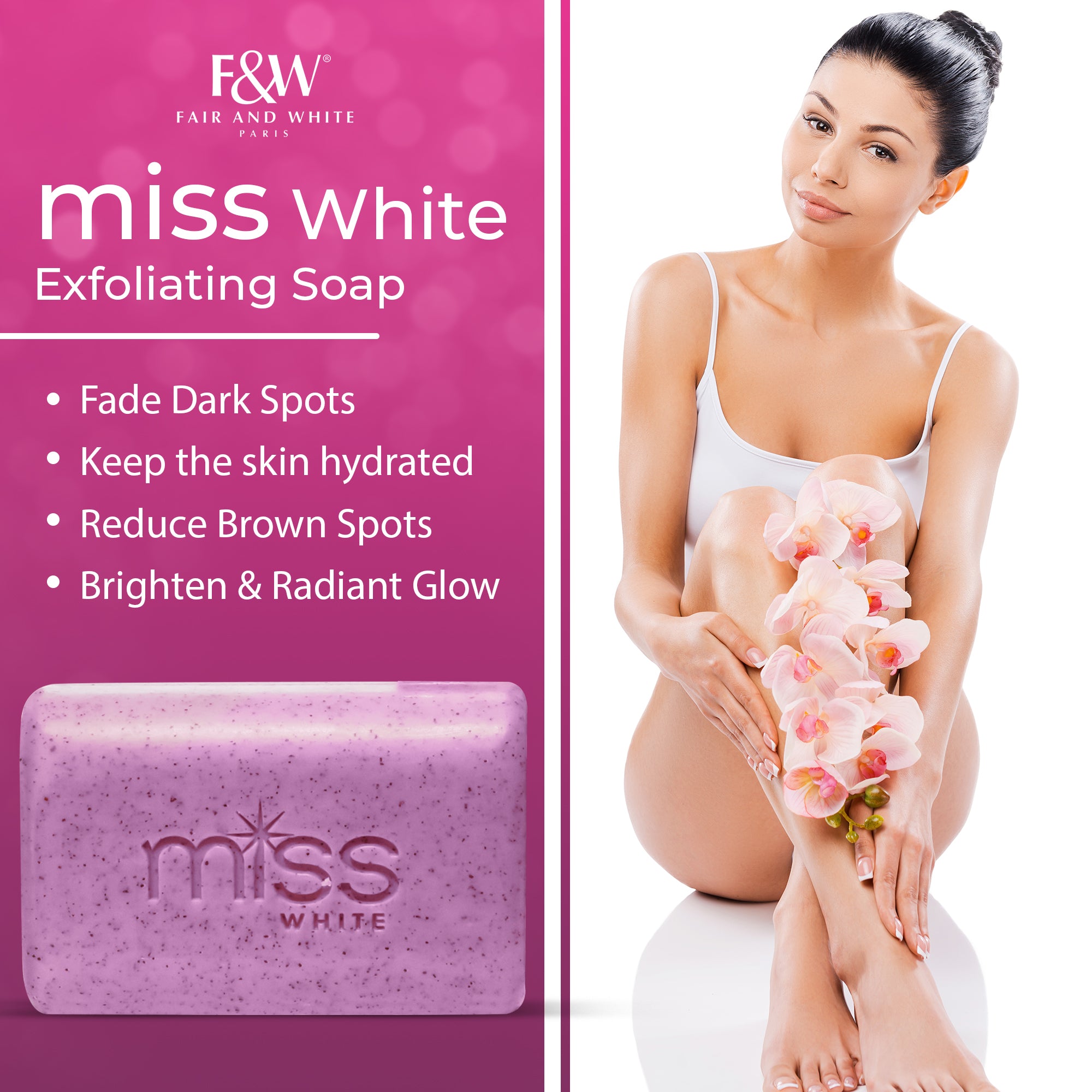 Fair and White Miss White Beauty Exfoliating Soap 200gr