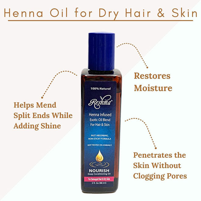 Reshma NOURISH Henna Infused Oil For Dry Hair & Skin