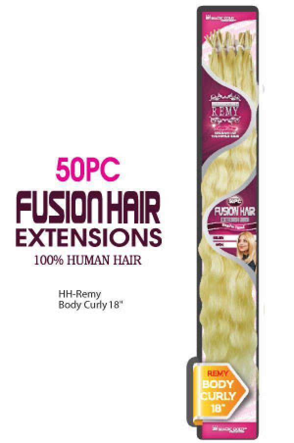 Magic Gold Remy 100% Human Fusion Hair Extensions Body Curly 18" 50pcs