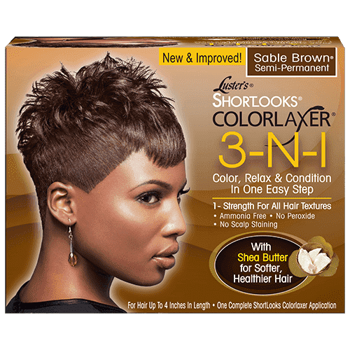 Pink Shortlooks Colorlaxer 3-in-1 Relaxer Kit - Sable Brown