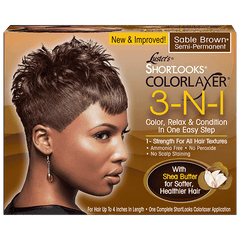 Pink Shortlooks Colorlaxer 3-in-1 Relaxer Kit - Sable Brown