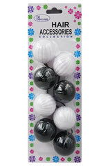 Blossom Hair Baubles - White & Black #PPP08-02A