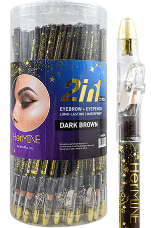 HerMine 2 In 1 Eyebrow & Eyeliner Pencil w/ Sharpener