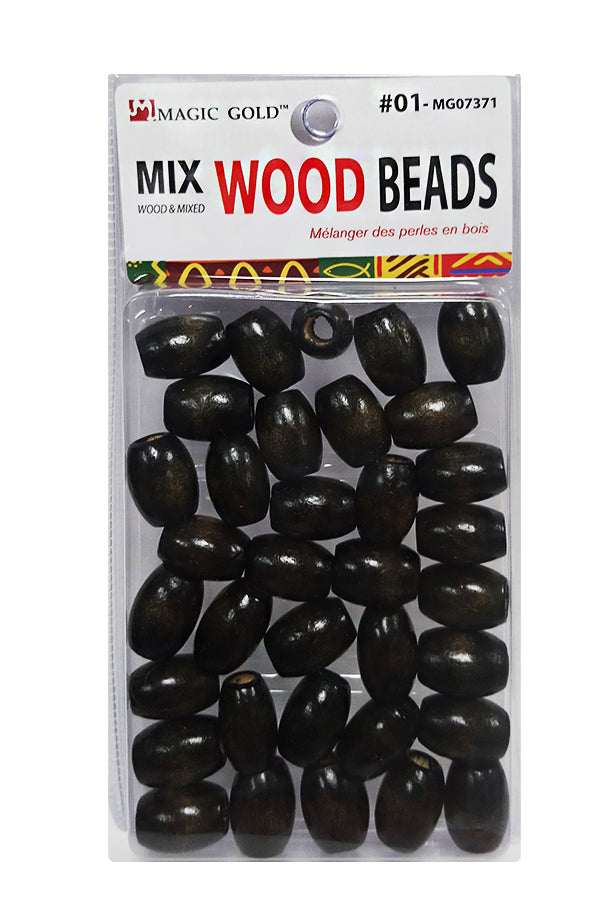 Magic Gold Mix Wood Beads - Black #MG07371