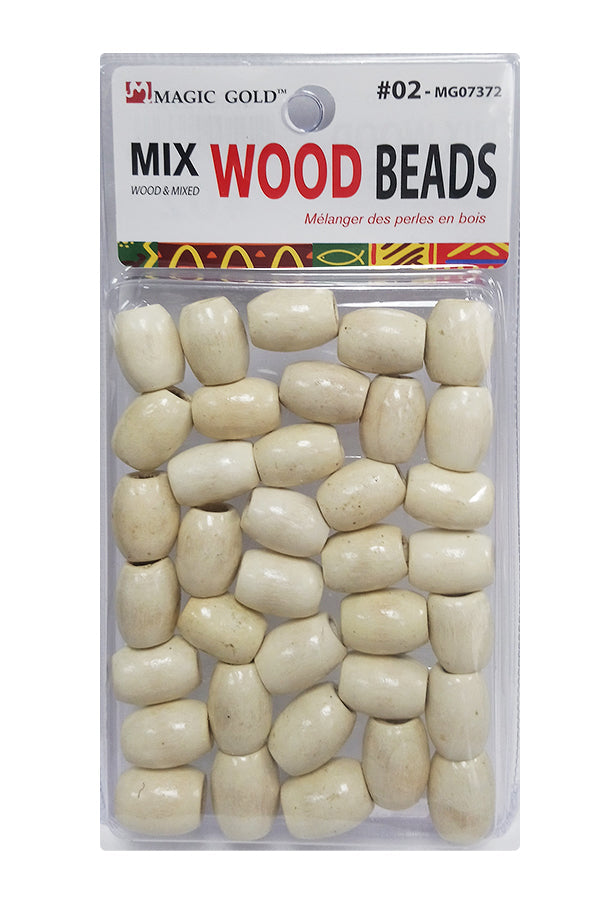Magic Gold Mix Wood Beads - Natural #MG07372