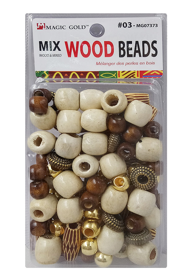 Magic Gold Mix Wood Beads - Assorted #3  #MG07373