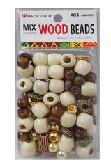 Magic Gold Mix Wood Beads - Assorted #3  #MG07373