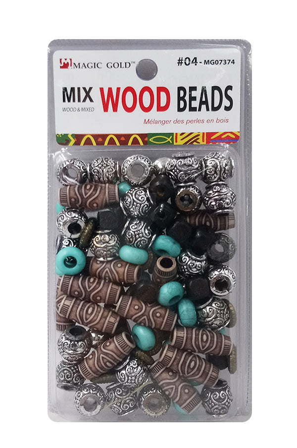 Magic Gold Mix Wood Beads - Assorted #4  #MG07374