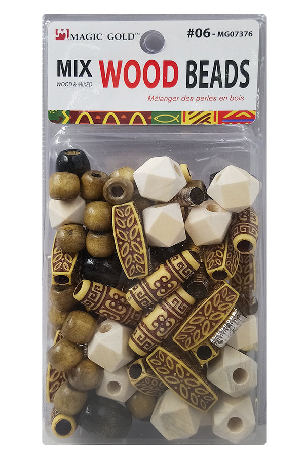 Magic Gold Mix Wood Beads - Assorted #6 #MG07376