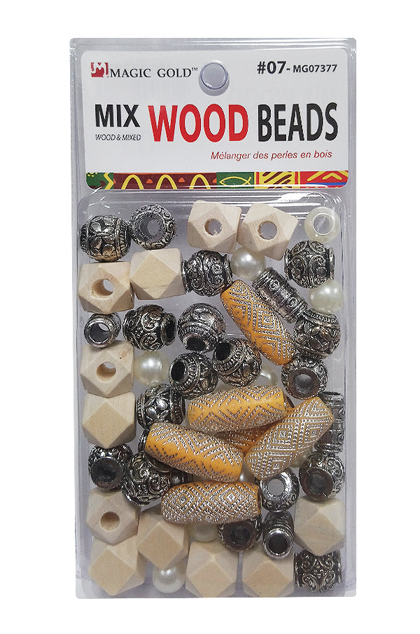 Magic Gold Mix Wood Beads - Assorted #7 #MG07377