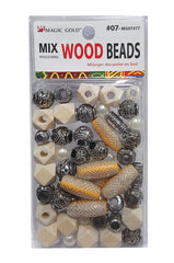 Magic Gold Mix Wood Beads - Assorted #7 #MG07377