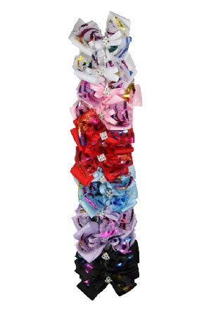 12 Large Cheer/Dance Clip On Ribbons - Rainbow Assorted #7628