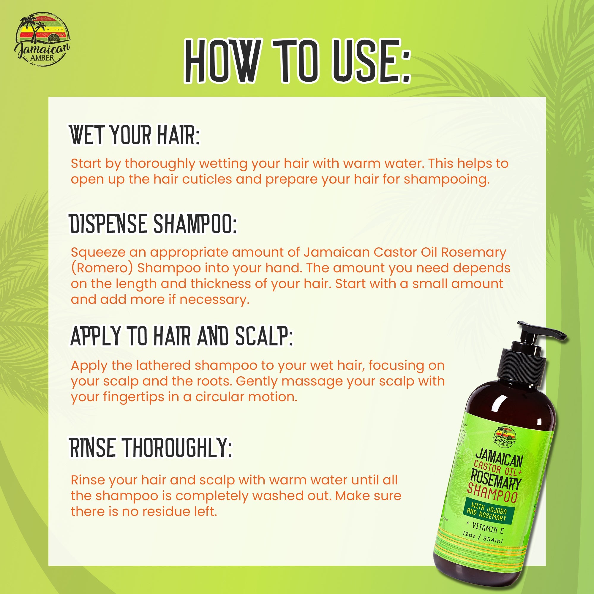 Jamaican Amber Romero Shampoo 12oz