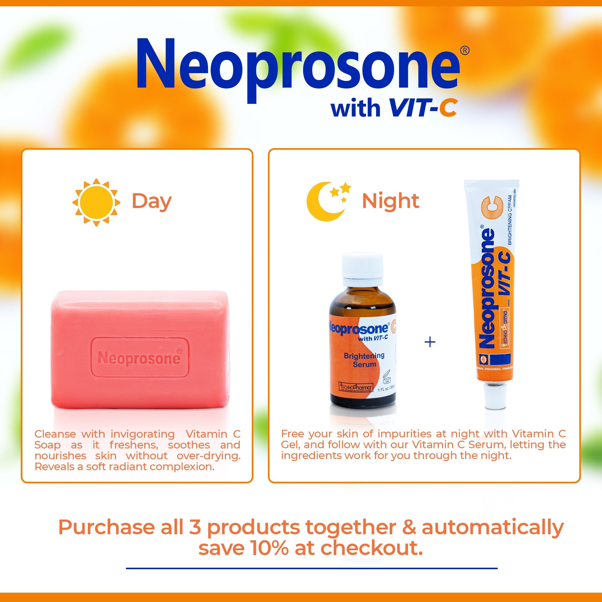Neoprosone Cleansing Bar Soap with Vitamin "C" 200g..