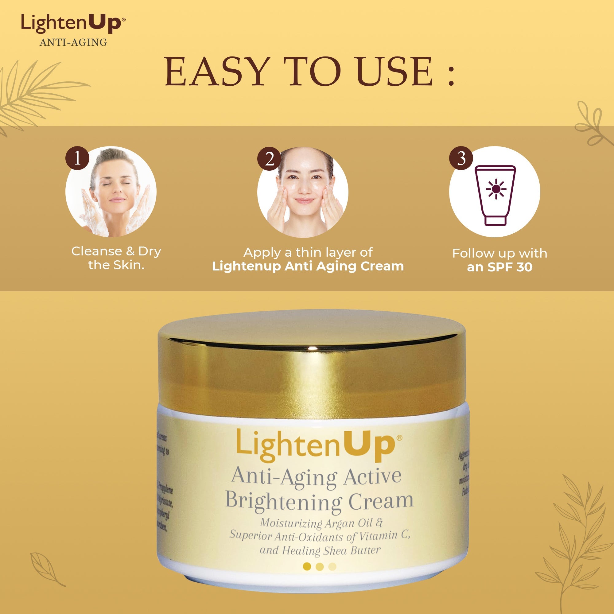 LightenUp GOLD Anti-Aging Brightening Cream Jar 100ml