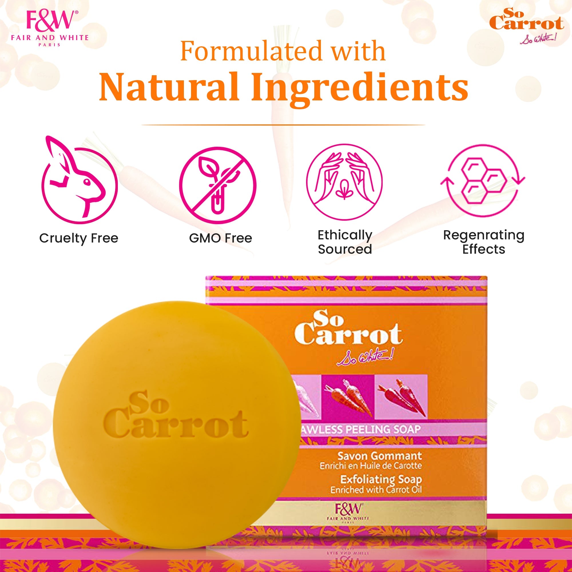 Fair and White So Carrot Flawless Peeling Soap 200gr