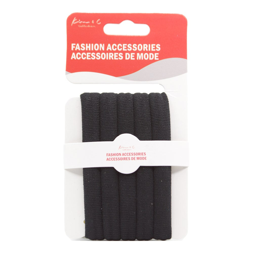 Fashion Ponytail Holder 5pk - Black #91980