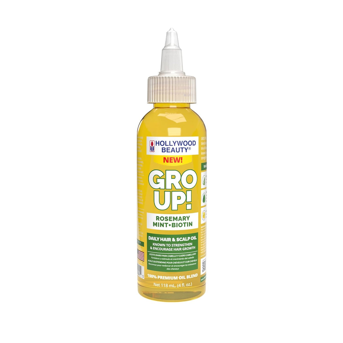 Hollywood Beauty Gro Up! Rosemary, Mint + Biotin Daily Hair & Scalp Oil