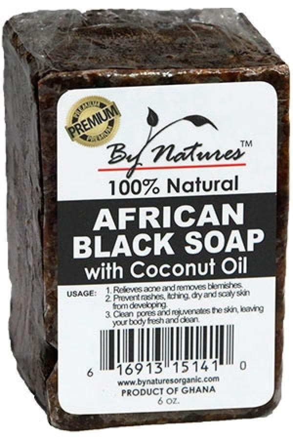 By Natures 100% Natural African Black Soap With Coconut Oil