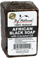 By Natures 100% Natural African Black Soap With Coconut Oil