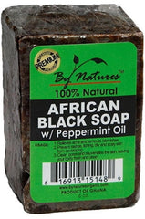 By Natures 100% Natural African Black Soap With Peppermint Oil