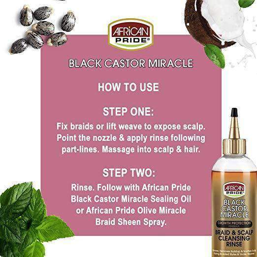 African Pride Black Castor Miracle Braid & Scalp Cleansing Rinse