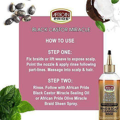 African Pride Black Castor Miracle Braid & Scalp Cleansing Rinse