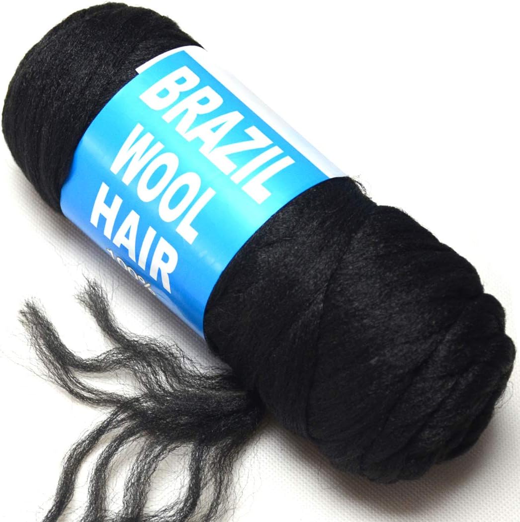 100% Acrylic Brazilian Wool Hair Yarn - Black