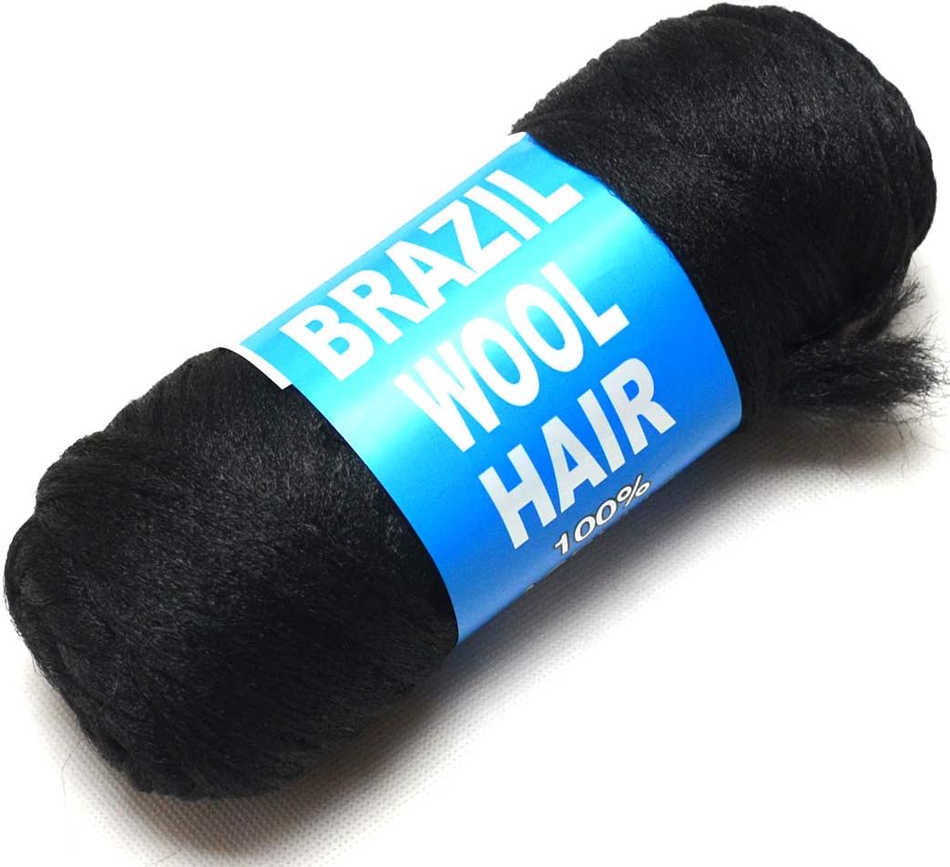 100% Acrylic Brazilian Wool Hair Yarn - Black