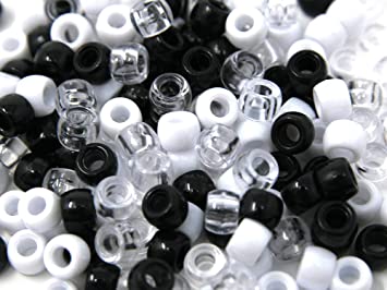 Tara Hair Beads -  Black, White & Clear Mix #72630