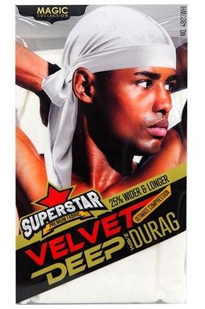 Magic Collection Velvet Deep Wave Durag #4805 White