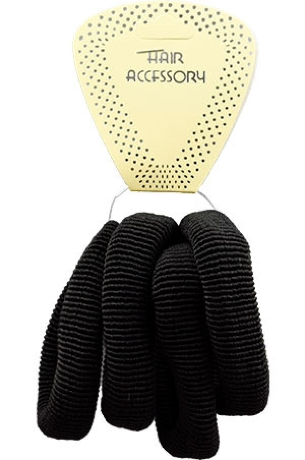 Magic Gold Elastic Black Ponytailers 4pcs #HEP004BLK