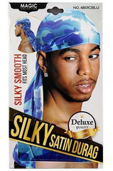 Magic Collection Silky Satin Durag #4801 Camo Blue
