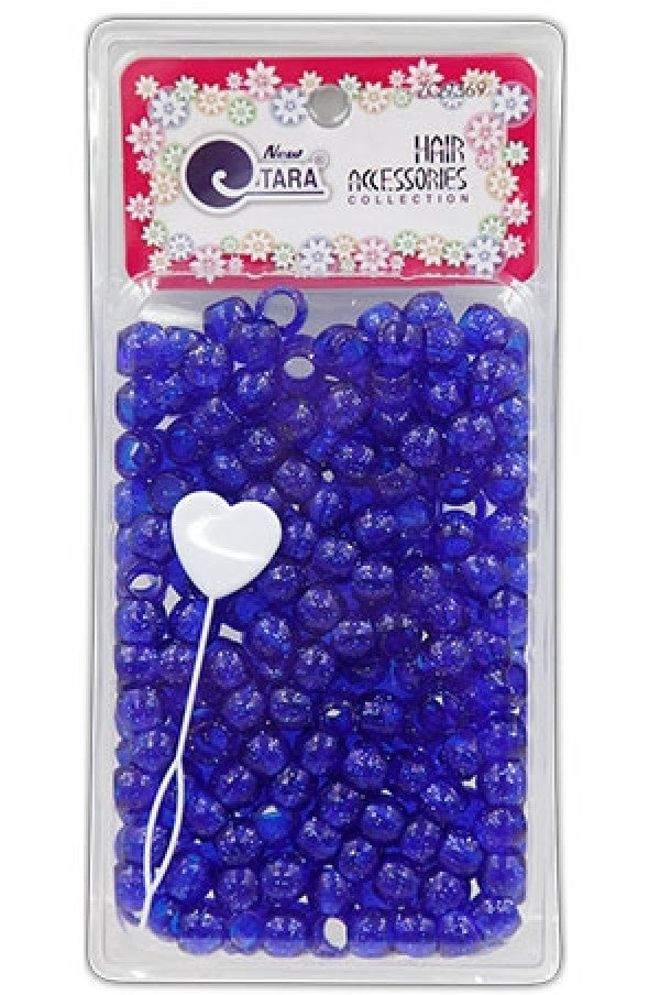 Tara Hair Beads - Blue Crystal w/ Silver Glitter Jumbo Pack #9369