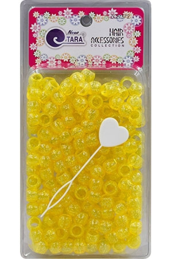 Tara Large Hair Beads - Yellow Crystal Jumbo Pack #9372