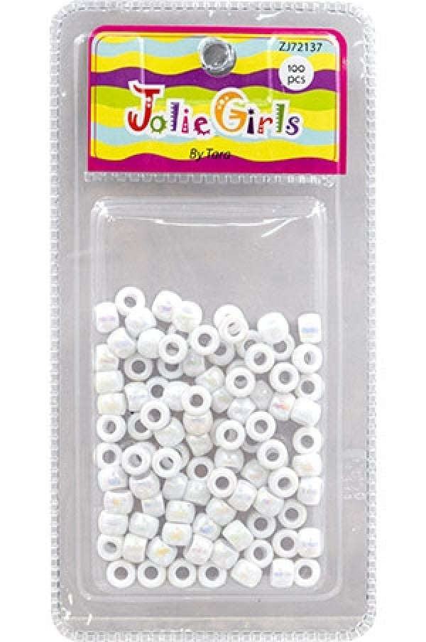 Jolie Girls Hair Beads - White #72137