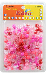 Eden 2 Colour Medium Hair Beads Jumbo Pack - Clear & Pink Mix #2BR9-CPNK6