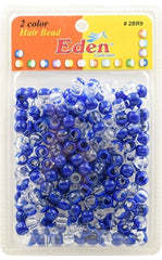 Eden 2 Colour Medium Hair Beads Jumbo Pack - Clear & Royal Blue #2BR9-CROY