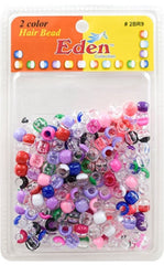 Eden 2 Colour Medium Hair Beads Jumbo Pack - Clear & Assorted #2BR9-CAST