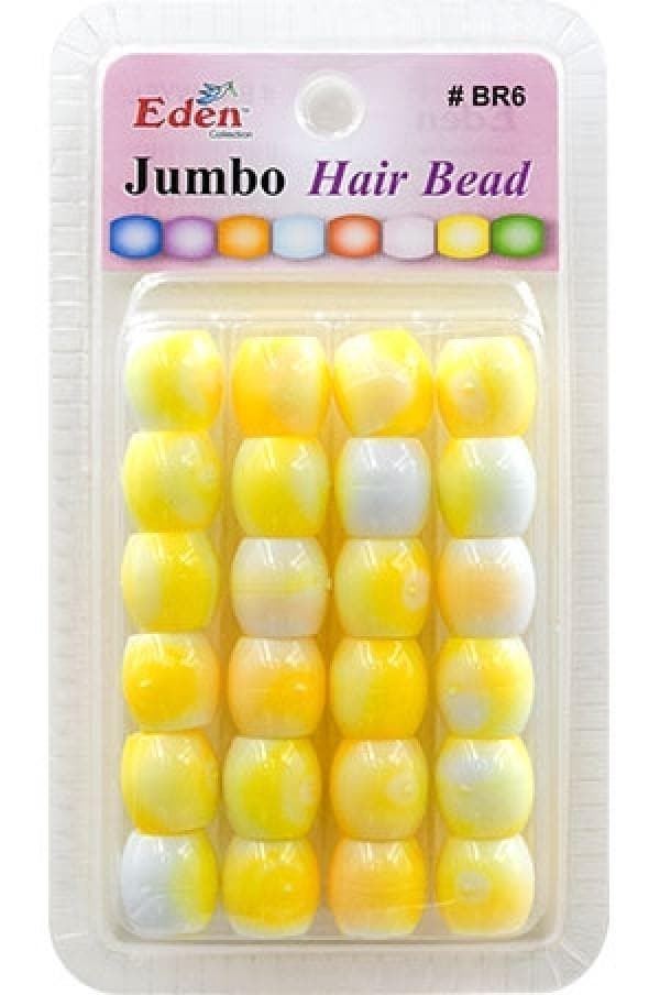 Eden Jumbo Hair Beads - Yellow 2 Tone #BR6WYEL