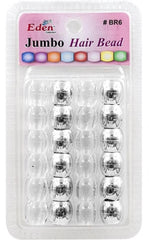 Eden Jumbo Hair Beads - Clear & Silver #BR6-MSC