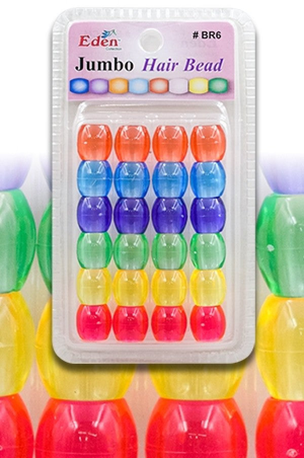 Eden Jumbo Hair Beads - Clear Assorted #BR6CM