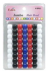 Eden Jumbo Hair Beads - Red, Black, White & Blue #BR63TOM