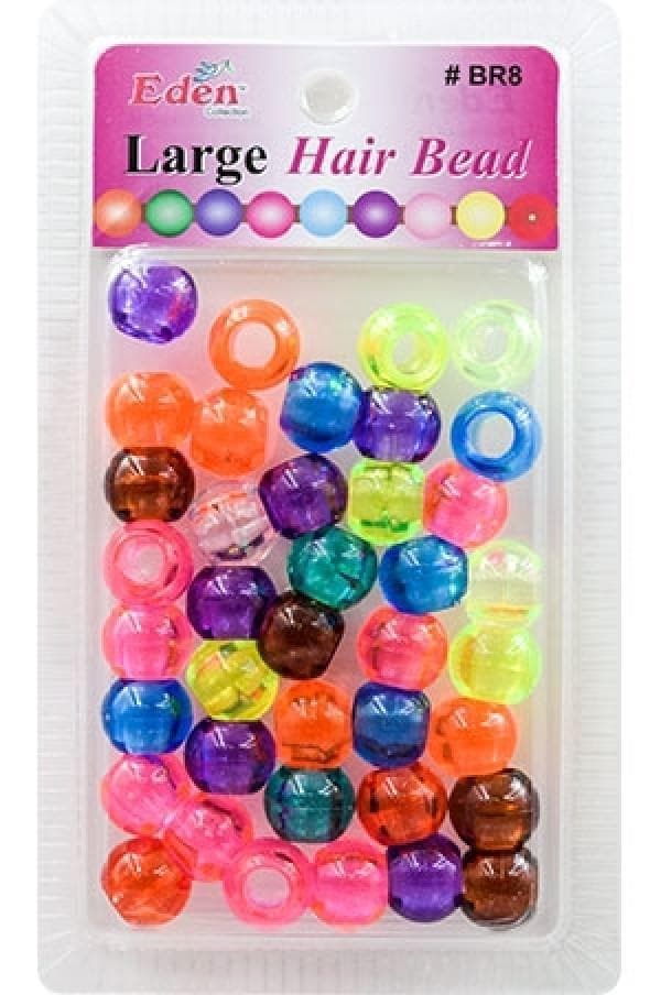 Eden Large Hair Beads - Clear Assorted #BR8CM