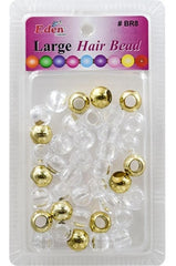 Eden Large Hair Beads - Clear & Gold #BR8MGC